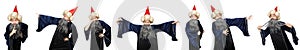 The funny wise wizard isolated on the white