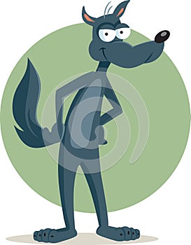 Funny Wolf Character from Fairytales Vector Mascot Design