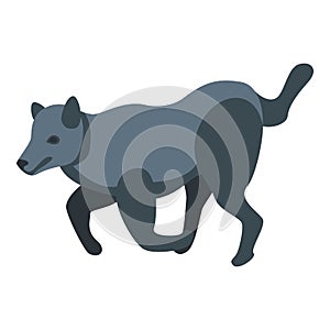 Funny wolf icon, isometric style