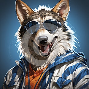 Funny Wolf With Sunglasses: Speedpainting By Jimmie Chow photo