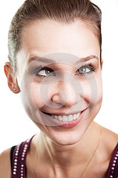 Funny woman with eyes crossed