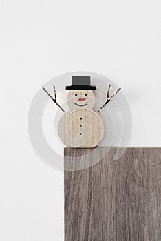 Funny wooden snowman