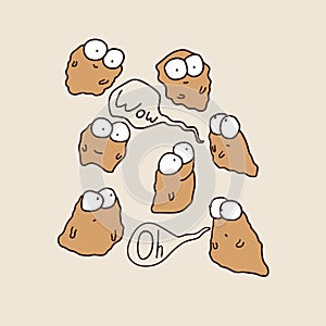 Funny yeast cartoon vector illustration isolated on beige background.