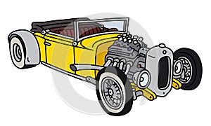 The funny yellow open hotrod
