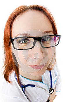 Funny young female doctor