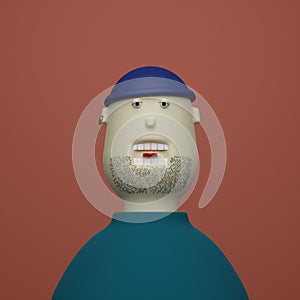 funny young man 3d style illustration