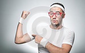 Funny young man, isolated - studio shot