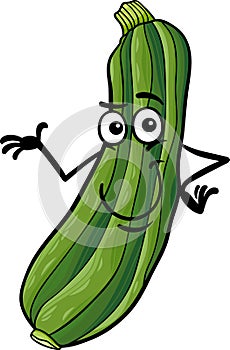Funny zucchini vegetable cartoon illustration