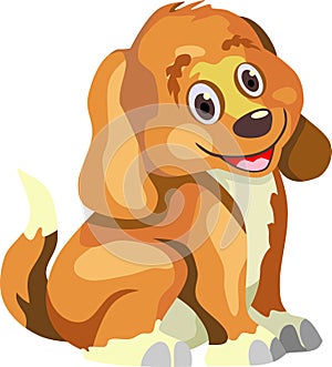Funy Baby Dog Cartoon Animal Vector