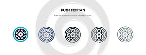Fuqi feipian icon in different style vector illustration. two colored and black fuqi feipian vector icons designed in filled,