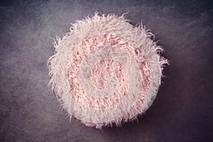 Fur in a Basket and Vignetted Newborn Backdrop for Photographers with a Single Light Setup