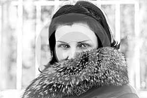 Fur.Beautiful woman in winter.Beauty Fashion Model Girl in a Fur