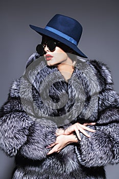 Fur coat and hat