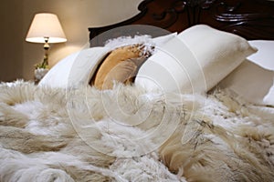 Fur coverlet