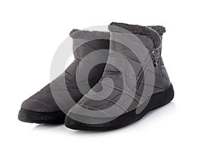 Fur-lined boots in studio