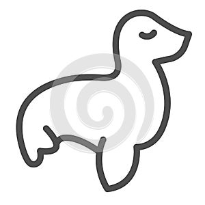 Fur seal, sea lion line icon, oil industry concept, aquatic animal vector sign on white background, outline style icon