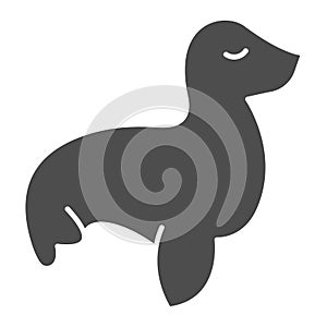 Fur seal, sea lion solid icon, oil industry concept, aquatic animal vector sign on white background, glyph style icon