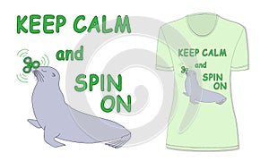 Fur seal? spinner and t-shirt`s mockup