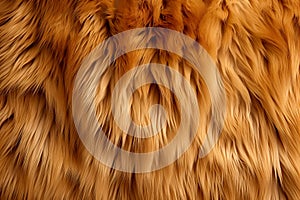 Fur texture top view. Brown background pattern. Texture of brown shaggy fur.