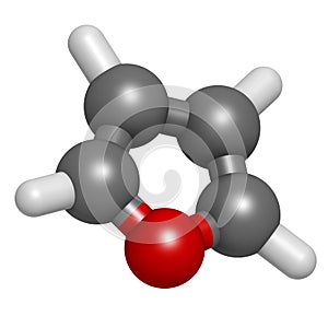 Furan heterocyclic aromatic molecule.