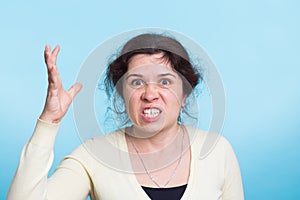 Furious angry woman with rage and frustration