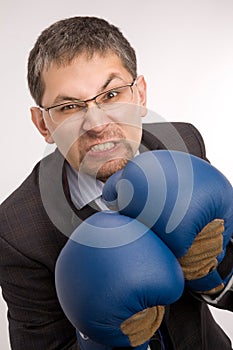 Furious businessman - boxer