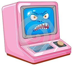 A furious computer character