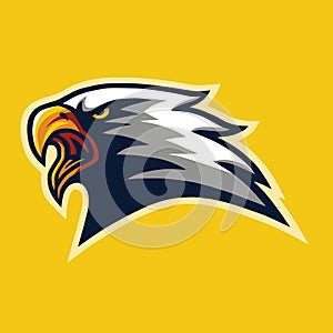 Furious Eagle Head Mascot Logo Mascot Design Cartoon Vector