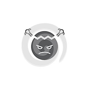 Furious emoticon vector icon symbol angry isolated on white background