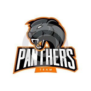 Furious panther sport vector logo concept isolated on white background