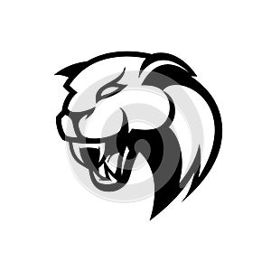 Furious panther sport vector logo concept isolated on white background.