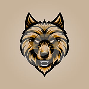Furious Wolf Head Logo Vector Illustration