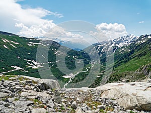 Furka Pass, Switzerland view from Rhone Glacier