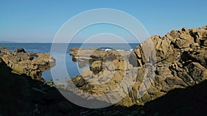 Furna de Caion - Cave of Caion Overlooking The North Atlantic Ocean On A Sunny Summer Day - aerial