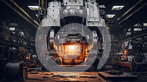 Furnace factory industrial heavy steel iron plant heat metal foundry hot manufacture production