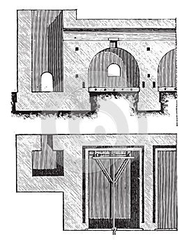 Furnace Gibson, vintage engraving