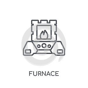 furnace linear icon. Modern outline furnace logo concept on whit