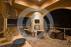 Furnished Patio with Fireplace