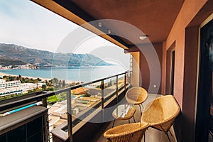 Furniture on the balcony of the apartment