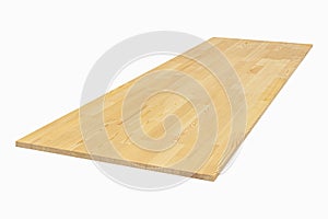 furniture board made of solid larch lamellar on a white background