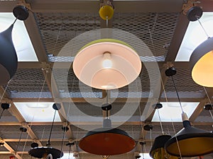 Furniture Chandeliers, lamps, bulbs,electrolier,illuminator.Elements of interior.Modern interior