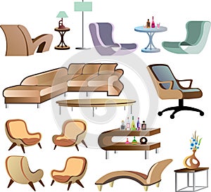 Furniture Collection Set vector