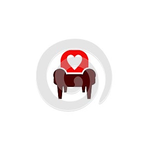 Furniture company logo design with using table and chair icon design