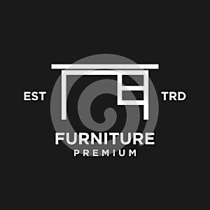 Furniture desk logo icon design illustration