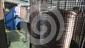 Furniture factory, production of furniture springs for mattress blocks, machine for the production of springs