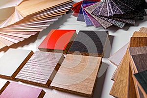 Furniture and flooring material design samples