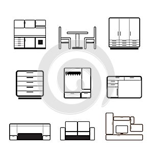 Furniture and furnishing icons