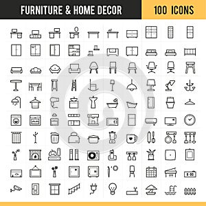 Furniture and home decor icon. Vector illustration.