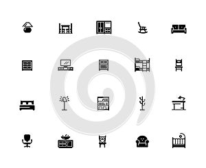 Furniture Icons // 32 pixels Icons White Series