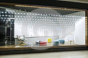 Furniture lighting display window shop window store window